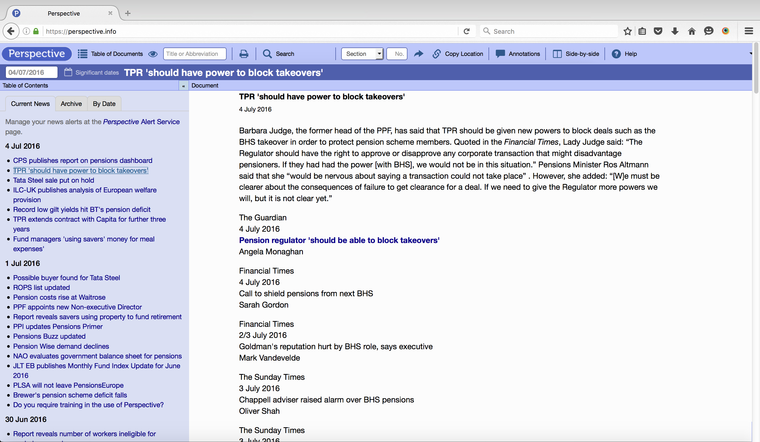 News Documents Alerts
